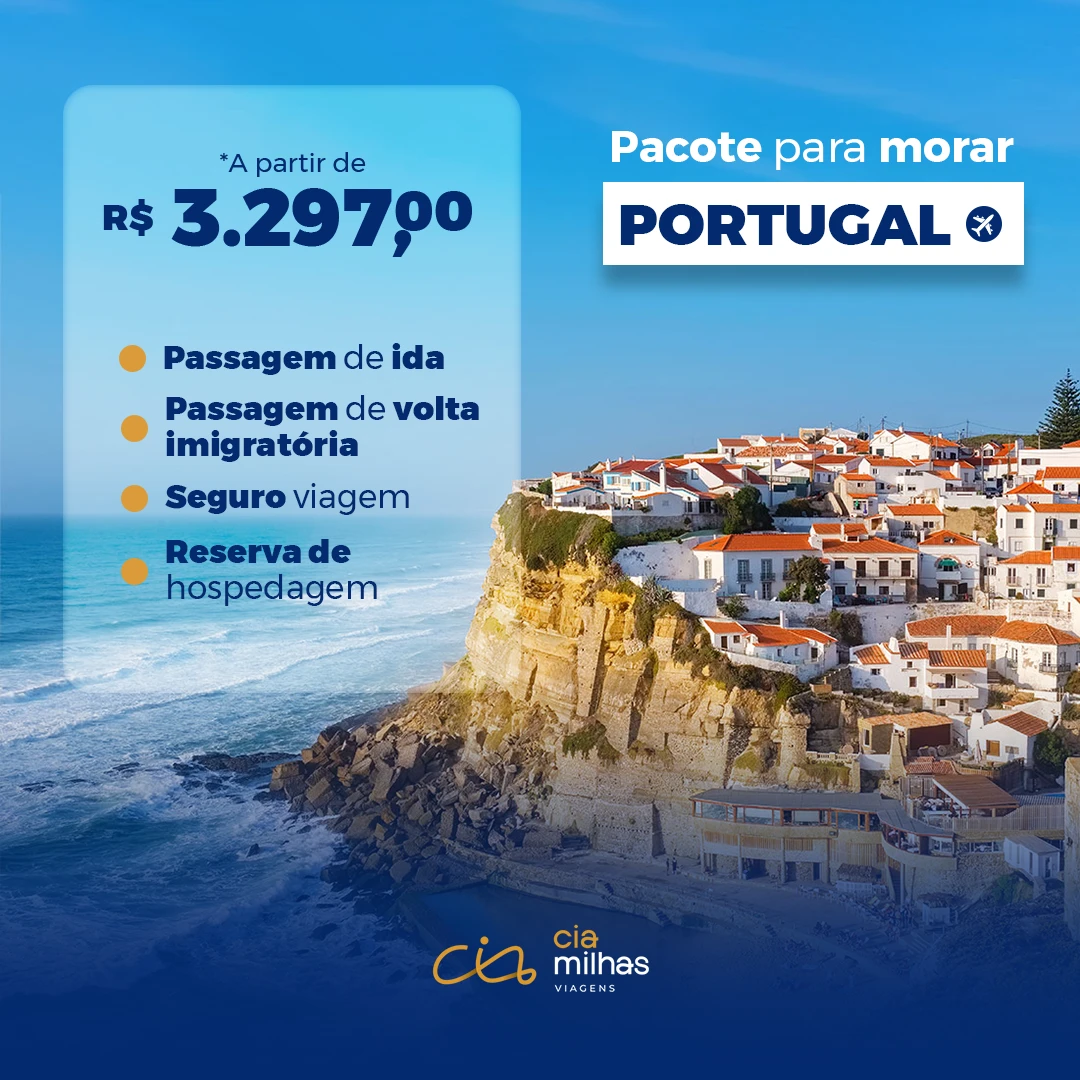 Criativo de pacote para morar em Portugal